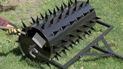 Lawn Aeration Roller on Grass