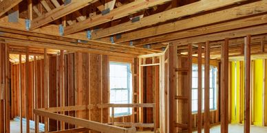 wood framing inside of a home 