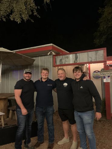 Dave Wooden with his sons Connor and Caleb. Both sons have been sitting in with us since their teens