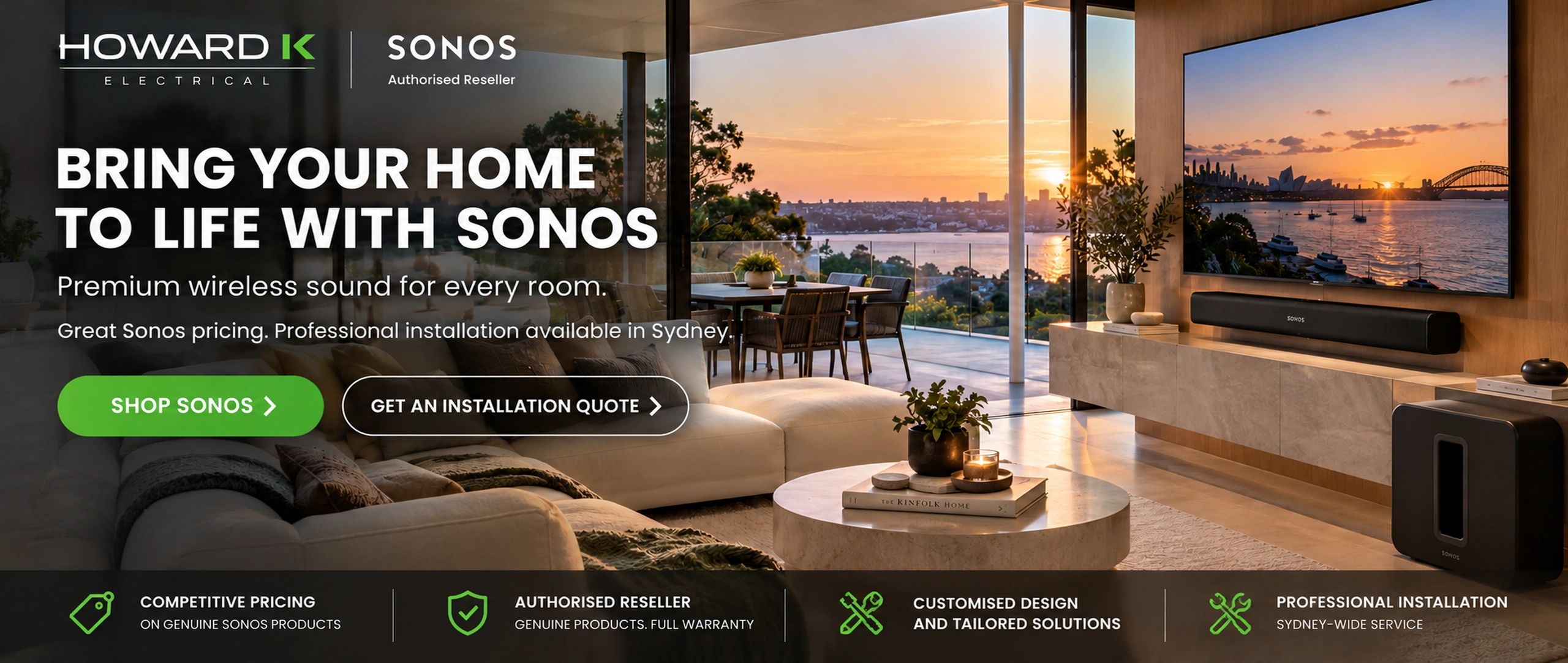 Howard K Electrical Sonos sales and professional installation Sydney