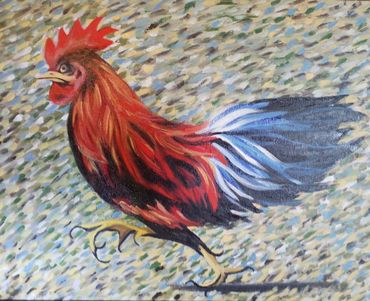 Oil; Red the Rooster on the run