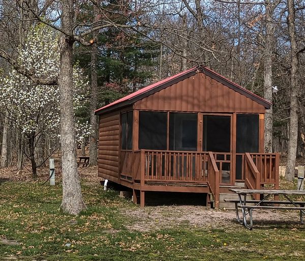 Cabin stays at Nature's touch campground , the best Wisconsin Dells campgrounds, rent a cabin, camp