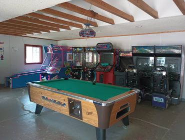 Gameroom open 24 hours at our wisconsin dells campgrounds, nature camping with amenities! Camp Dells