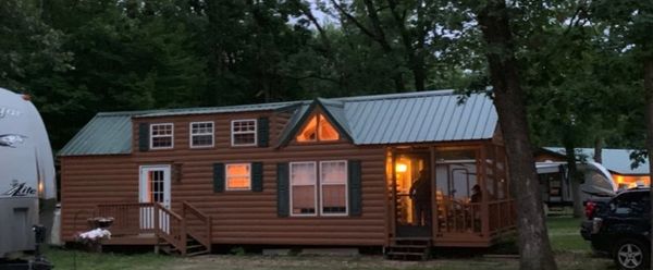 Camp in a cabin at wisconsin Dells Campgrounds, Natures touch campground has cabins to rent, RV park
