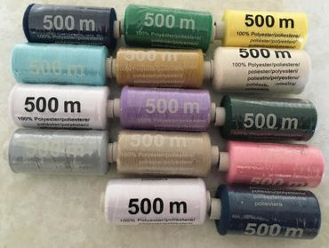 Assorted, new polyester threads.