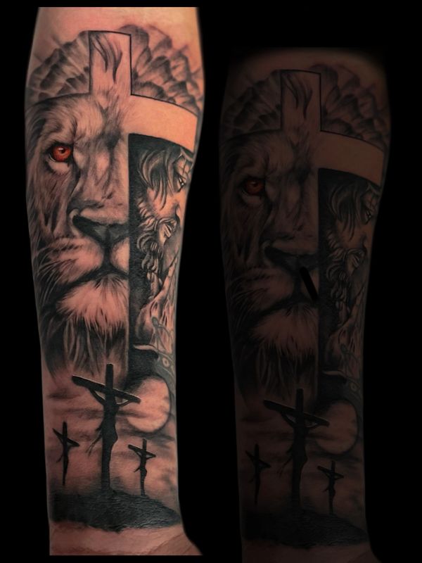 Custom Holy Trinity Tattoo done by Jay Inksane Grobler 