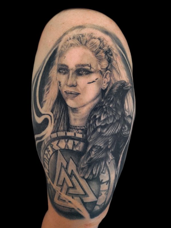 Custom Memorial Viking Tattoo done by Jay Inksane Grobler 
