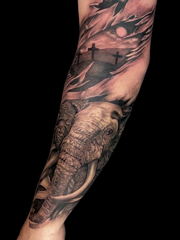 Custom Tattoo sleeve done by Jay Inksane Grobler 