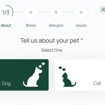 Free pet quiz to identify solutions to your pets issues. Made for dogs and cats.