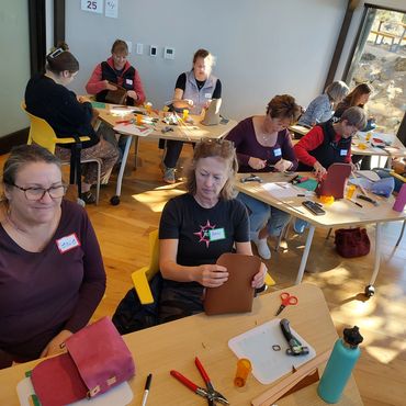 Leather work workshop in progress