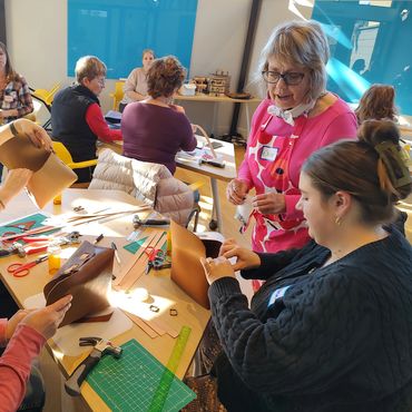 Leather work workshop in progress