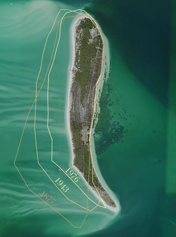 Egmont Key Erosion History. Source: Seminole Tribe of Florida Tribal Historic Preservation Office
