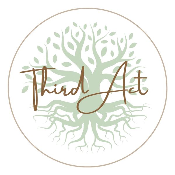 Elegant logo with a tree and the words 'Third Act' in stylish font.