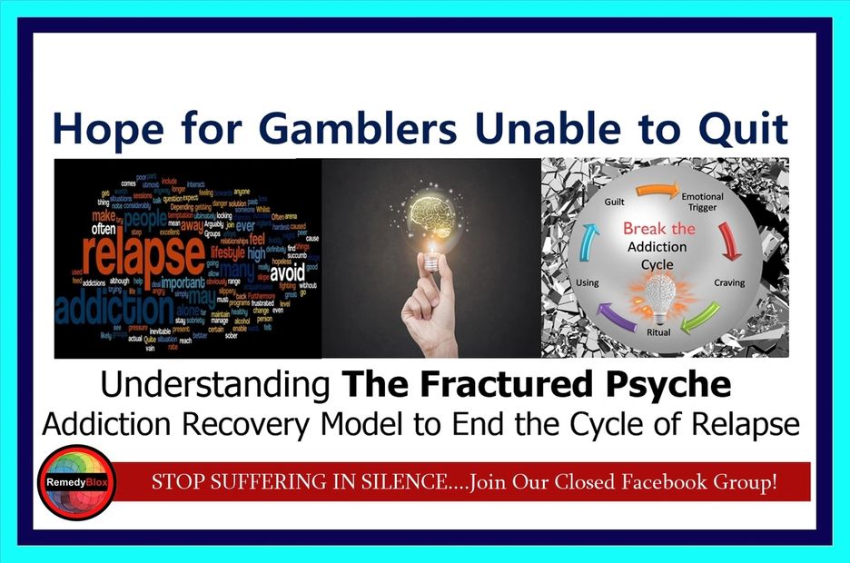 RemedyBlox logo collage for its facebook group titled: HOPE FOR GAMBLERS UNABLE TO QUIT.
