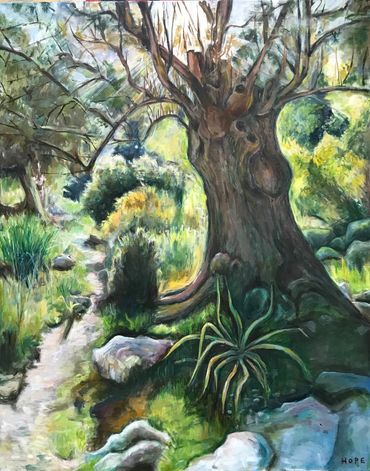 Olive tree painting by Rachel Hope