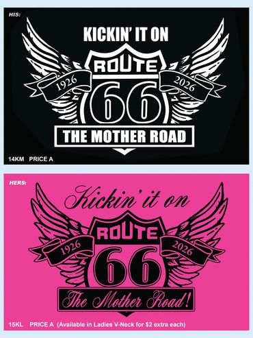 His and hers Kicking it on Route 66 shirts
