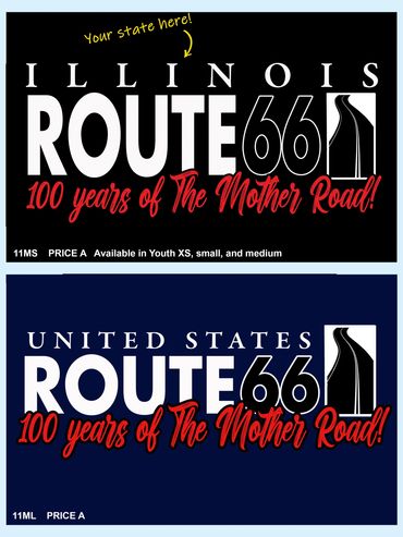 Route 66 State Shirts / 100 years of The United States Mother Road