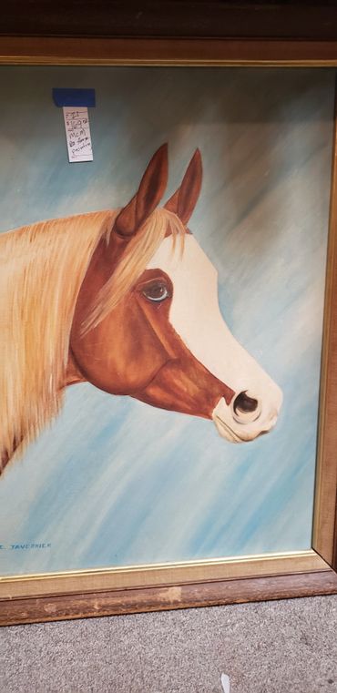 A painting of a horse.