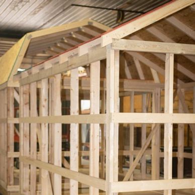 wood 2x4 framing for portable storage sheds and buildings
