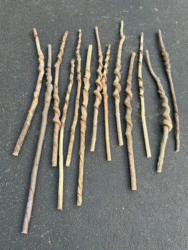 vine twisted hand made custom one of a kind broomsticks