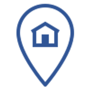 Location icon illustrating a local business