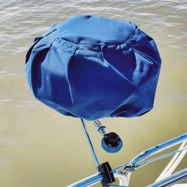 Custom made to fit your grill using canvas that will complement your boat.
