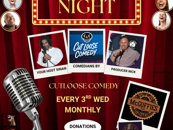 Comedy Night event with live performances every 3rd Wednesday at McGuffies Live, San Diego.