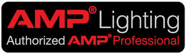 Logo for AMP Lighting, authorized AMP professional.