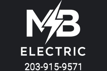 Logo of M&B Electric with a lightning bolt and contact number.
