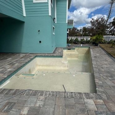 Power washed pool after emptying it out.