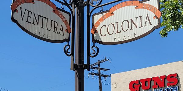 Located on Ventura Blvd at the intersection with Colonia Place