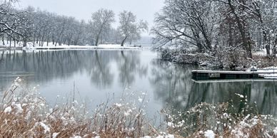 Part of Keomah Lake in early winter. This is on a walk from The Cabin - best stay in Oskaloosa.
