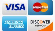 Multiple forms of payment excepted. Visa, Mastercard, Discover, American Express