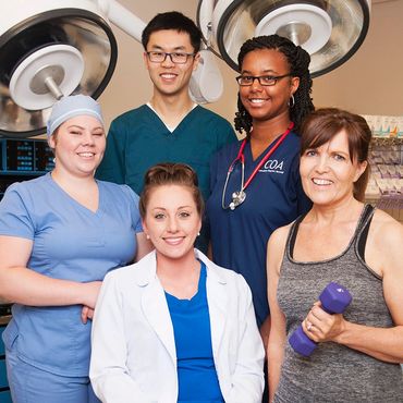 Group of students representing college Health Sciences programs