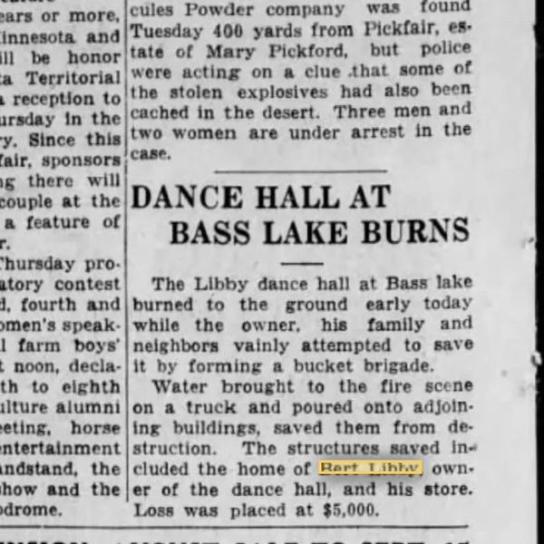 The Dance Hall burned to the Ground in 1934, it was rebuilt and that Ballroom was in operation until