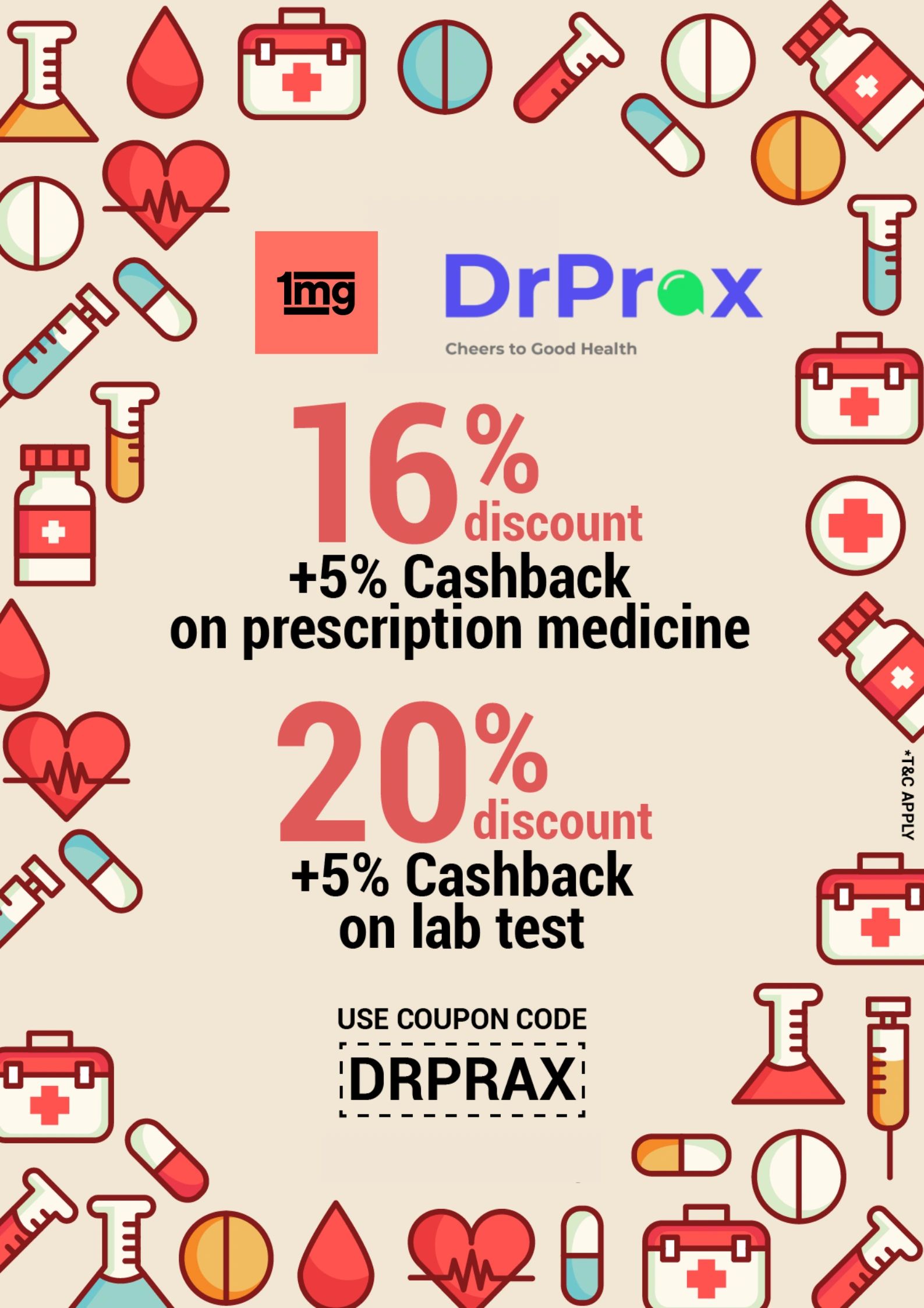1mg DrPrax partner medicine diagnostics lab tests