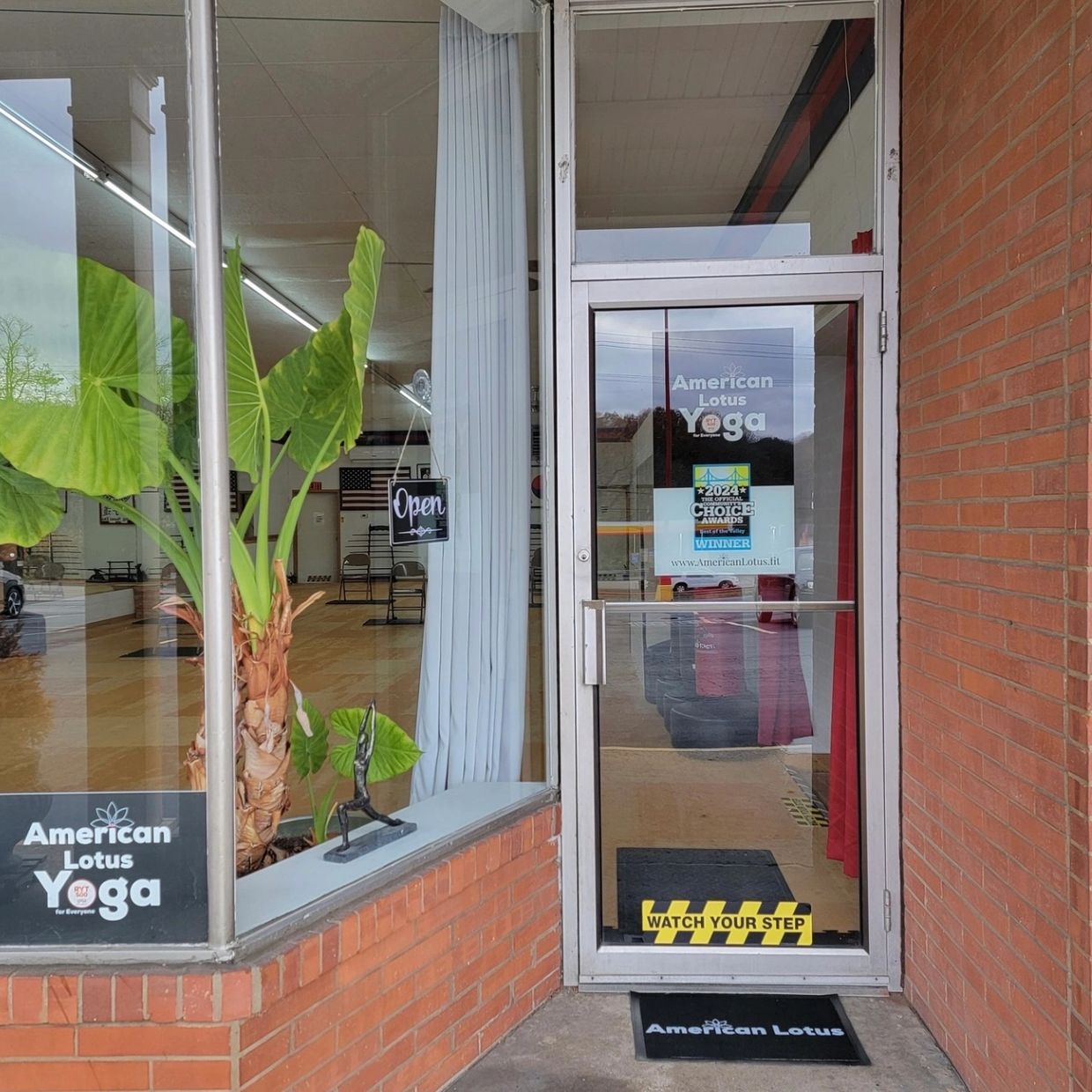 Entrance of yoga class