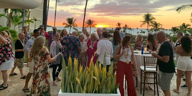 Our Tuesday evening reception with a gorgeous sunset. 