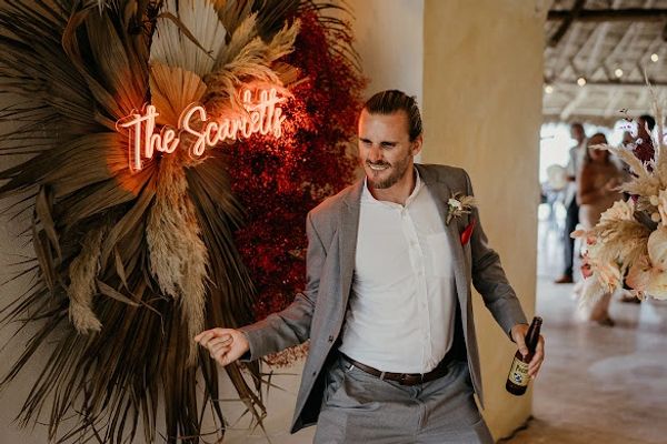 Trendy boho wedding in Sayulita Mexico. Don Pedro's Palapa