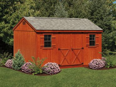 10'x14' A-Frame with Optional Mahogany Stain and Ridge Vent