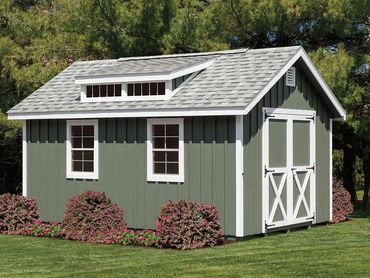 12'x16' Classic Painted Board & Batten with Optional Dormer