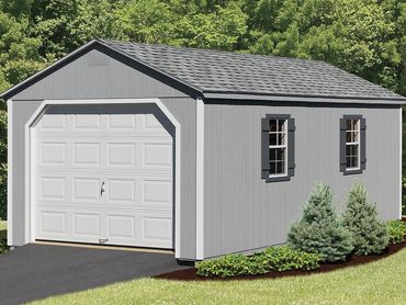 12'x24' Wood Garage Features 24”x36” Windows and an Overhead Door