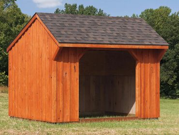 Board and Batten Run-in with Stained Siding