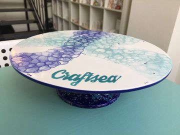 Craftsea Paint your own pottery mumbles swansea south wales cake stand plate