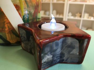 Craftsea Paint your own pottery mumbles swansea south wales star tealight Christmas 