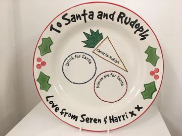 Bespoke Christmas Eve Plate from Craftsea Paint Your Own Pottery Studio in Mumbles Swansea