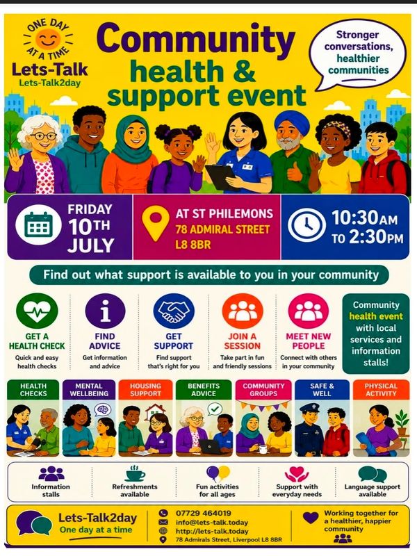 Join us at our community health and support event- an open day to show the communities what services