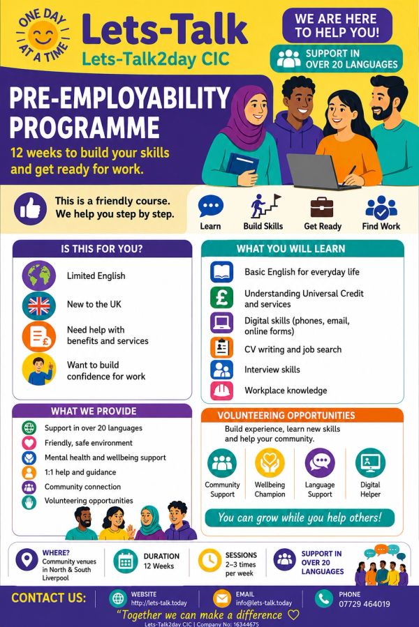 Pre-employability program helping build skills for work in 12 weeks.