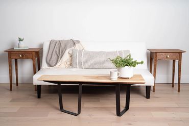 End tables with coffee table.