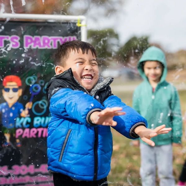 Kid Bubble Themed Birthday, Giant Bubble, Smiles, Happiness, Joy